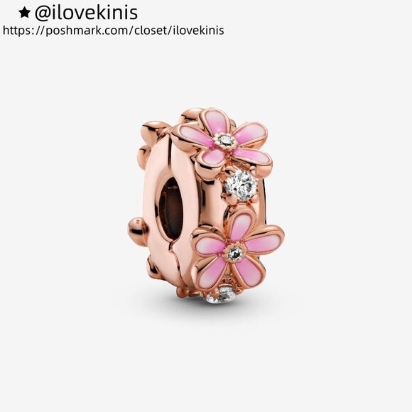 Pandora Pink Daisy Spacer Clip Charm - Picture 1 of 5